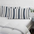 thumbnail image 4 of Navy Blue Beige Standard Size Pillow Cover,Pillowcase Protectors with Zipper,Breathable Decorative Throw Pillow Case Cover,Retro Simple Abstract Vertical Stripes Pillow Shams for Couch Sofa 20x26Inch, 4 of 8