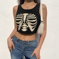 thumbnail image 1 of Mialoley Women's Rib Knit Tank Tops, Sleeveless Skeleton Print Crop Tops, 1 of 10