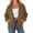 Coffee, variant on CHGBMOK Women's Fall Hoodies Raglan Sleeve Fleece Sweatshirt Long Sleeve Zip Front Casual Jacket with Pockets