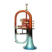 SUMMER SALE Flugel Horn 4 Valve Bb Pitch Orange And Green Colored W/Case, MP
