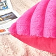 thumbnail image 4 of Ksopiavobs Throw Pillow Covers Hot Pink Decorative Faux Fur Set of 2 12x20 Inch Pillow Covers, Soft Pink Lumbar Striped Pillowcases for Couch Sofa Bed Living Room, Fluffy Cute Home Boho Accent Decor, 4 of 6