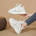 thumbnail image 3 of CatFox Pop Shoes Female Sneakers 2025 New Mesh Breathable Thick Bottom Lace-Up Height Increase Walking Shoes Running Trainers Single Shoes, 3 of 19