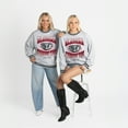thumbnail image 6 of Women's Gameday Couture Ash Alabama Crimson Tide Oversized Fade Route Ringer Stripe Sweatshirt, 6 of 6