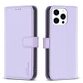 thumbnail image 5 of SaniMore Case for iPhone 15 Pro Max (6.7" 2023), PU Leather Flip Folio Book Protective Cover Cash Pocket Magnetic Clasp Credit Card Holder Kickstand Men Women TPU Shockproof Wallet Shell, Lightpurple, 5 of 11