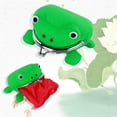 thumbnail image 3 of Cartoon Frog Coin Purse Wallet Anime Manga Shape Fluff Clutch Cosplay Green, 3 of 4