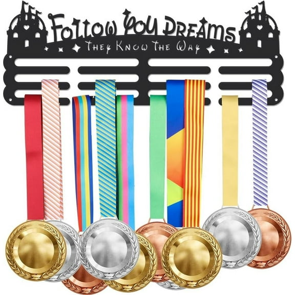 Sports Medal Hanger Holder Display Sport Awards Ribbon Holder Race Medals Display Rack Wall Mount Hanging Decor for Competition Gifts for Athletes and Kids DIY