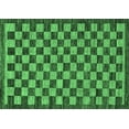 thumbnail image 1 of Ahgly Company Indoor Rectangle Checkered Emerald Green Modern Area Rugs, 7' x 9', 1 of 4