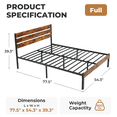 thumbnail image 2 of Alvantor Metal Platform Bed Frame with Headboard & Footboard - No Box Spring Needed, 800LBS Sturdy Wooden Slats Support, Industrial Style, 2 of 7