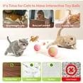 thumbnail image 2 of Frusde Interactive Cat Toy Ball, Cat Balls Automatic Moving Rolling Cat Toys for Indoor Cat Kitten, 2 of 5