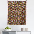 thumbnail image 1 of Cartoon Tapestry, Colorful Monster Pattern with Funny Expression Characters Illustration, Fabric Wall Hanging Decor for Bedroom Living Room Dorm, 5 Sizes, Multicolor, by Ambesonne, 1 of 1