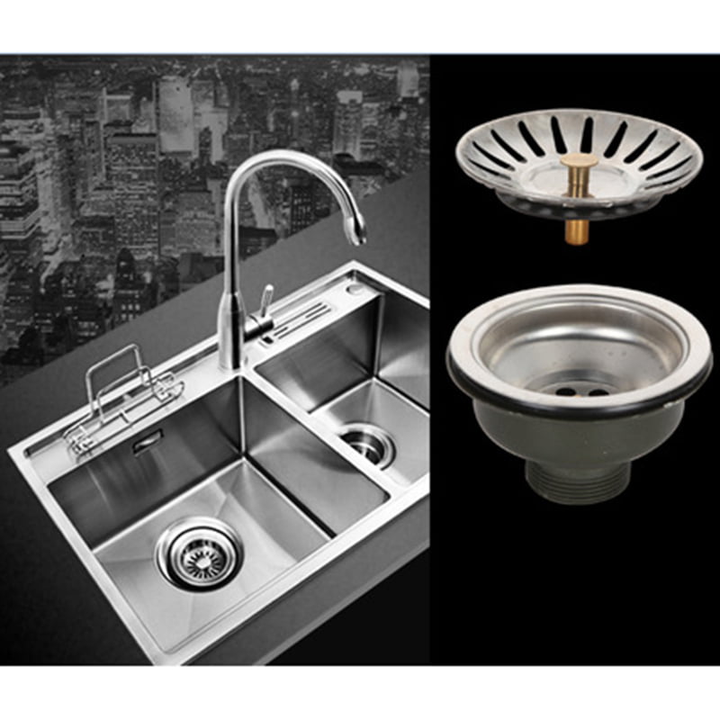 Stainless Steel  Kitchen Sink Drain Stopper Basket Strainer Waste Plug 78mm new. 