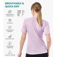 thumbnail image 2 of Merino.tech Merino Wool T Shirt Women - 100% Merino Wool Base Layer Women Short Sleeve Moisture-Wicking Tee and Hiking Socks XX-Large, Lilac Heather Crewneck, 2 of 7