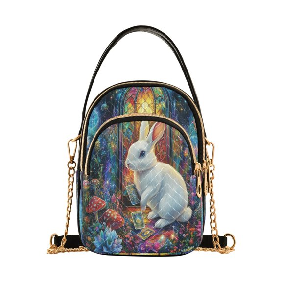 Cross Body Fashion Shoulder Waist Purse Bags Mystical Garden Rabbit Pocket Handbags