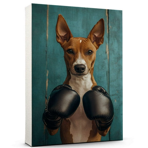 Basenji Dog Canvas Boxing Canvas – Funny Basenji Dog Team Player Wall Art, Ideal Gift Boxing , Dog Owner, Kid’s Room Decor