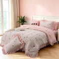 thumbnail image 6 of NTBED Red Bows Strawberry Twin Comforter Set for Girls Pink Flowers Sweet Bedding with Sheets Pillowcases, 6 of 11