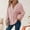Pink, variant on QUNYINEY Long Sleeve Women's Sweatshirt Button Solid Waffle Knit Hooded Shirts Loose Fit Pullover Casual Fall Clothes for Women