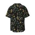 thumbnail image 2 of Gaeub Wasp and Florals Men's Lapel Short Sleeve Shirt, Relaxed Fit Shirt, Soft and Breathable for Outdoors Party Travel - Medium, 2 of 7