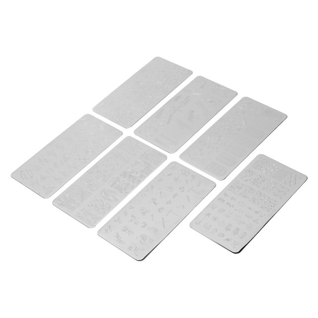 Placa de estampado de uñas ANGGREK 7 piezas de Acero inoxidable para uñas DIY