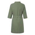 thumbnail image 3 of TheFound Men? s Solid Color V-Neck Half Sleeve Night-Robe with Waist Belt, 3 of 8