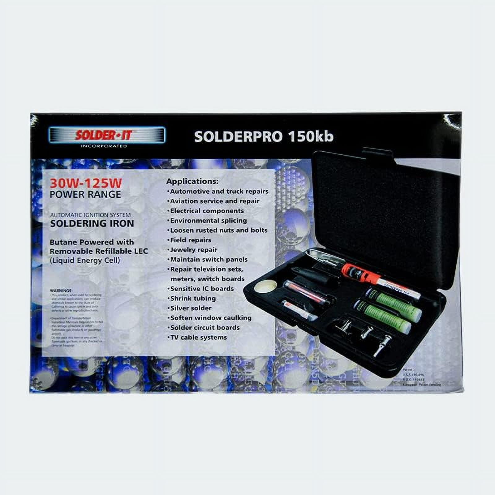 Solder-It SolderPro 150 Soldering Iron Kit (PRO-150K) | Multi-Function Butane Heat Tool with Tips and Case | Cordless and Portable Soldering Gun | Home Improvement Tools and Soldering Kit Essential