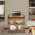 thumbnail image 3 of 27.5*11.8*32.3in 3 Tier Rolling Cart, Brown Storage Cart With 4Wheels, Storage Organizer Cart For Bedrooms, 3 of 8
