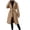 Khaki-21, variant on HTNBO Women's Trendy Lapel Collar Double Breasted Wool Blend Coats Winter Pea Overcoat Pocketed Outwear with Belt