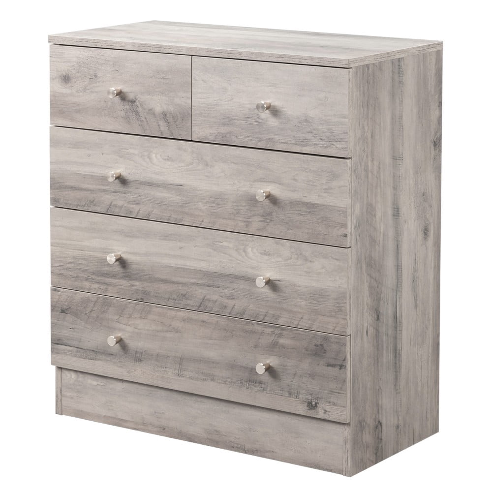 IVV 5 Drawer Dresser for Bedroom, Farmhouse Chest of Drawers, Bedroom Furniture, Clothes Storage and Organizer, 25.98"L x 12.99"W x 28.74"H, Gray