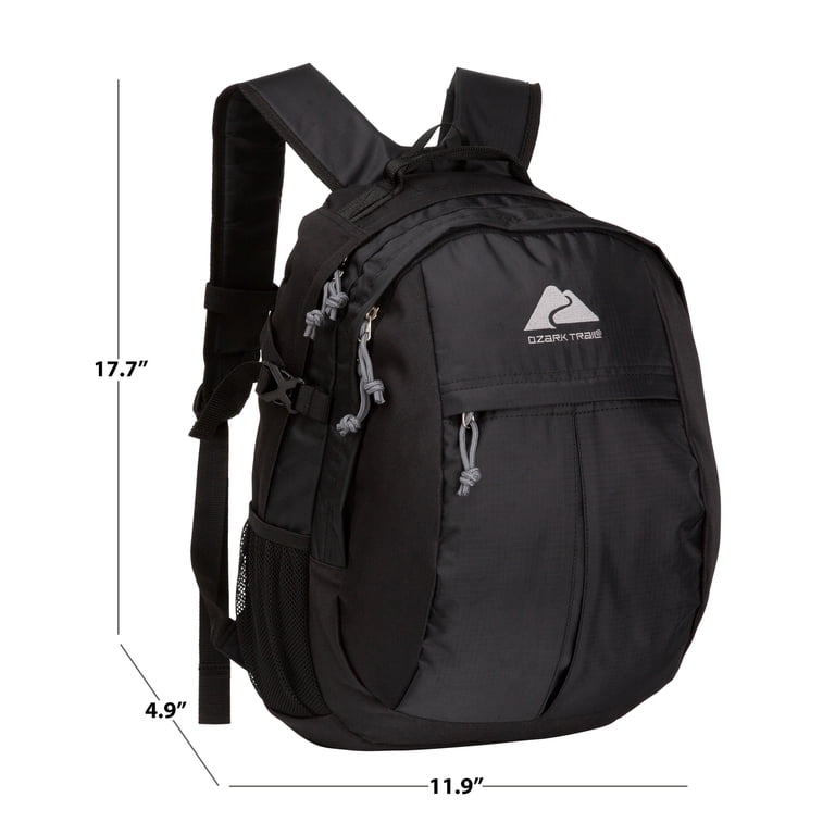 Ozark Trail Hiker Backpack 25 Liter, Black, Polyester, Adult, Teen Ozark Trail Hiker Backpack 25 Liter, Black, Polyester, Adult, Teen