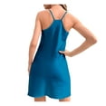 thumbnail image 3 of Olyvenn Trendy Tunic Silk Homewear Slip Dress for Women Straps Sleeveless Prom Dress Round Neck Bodice Dress Elegant Solid Sundress Loose Fit Flowy Comfy Nightgown Smocked Blue 8, 3 of 3