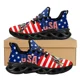 thumbnail image 1 of Zapatillas de deporte de verano con cordones y amortiguación de aire, con estampado de bandera estadounidense de águila americana, de malla, para mujer y hombre, con punta redonda., 1 of 6