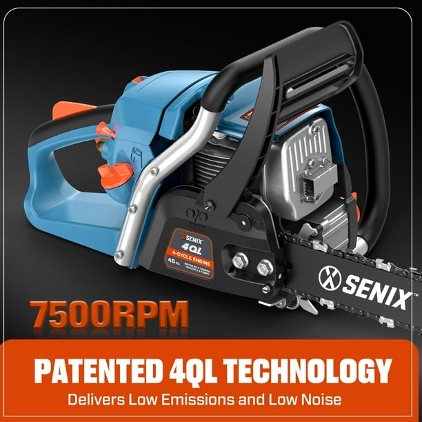 SENIX 16-Inch 46cc 4-Cycle Gas Chainsaw with Oregon Bar and Chain