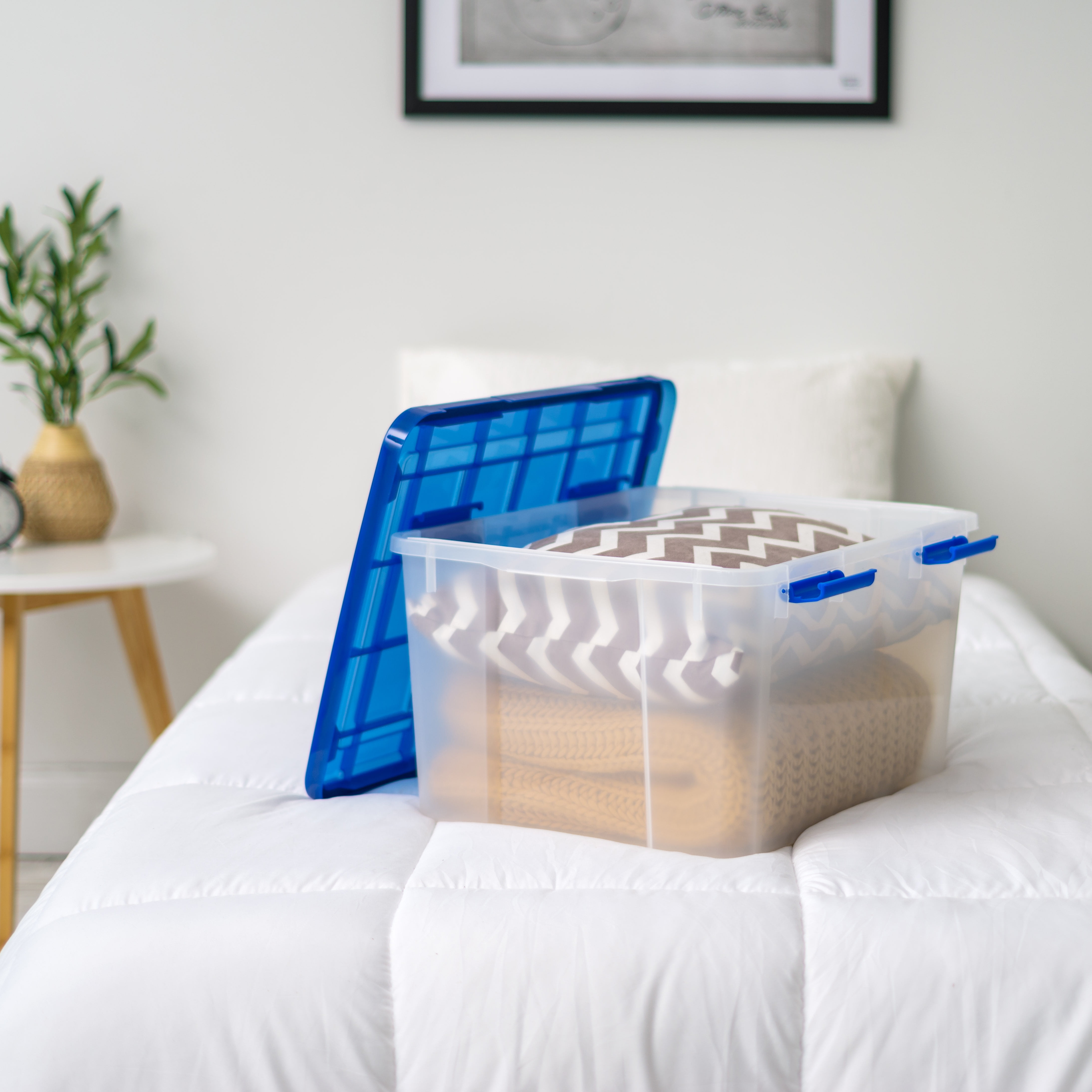 IRIS 44 Qt. Plastic Storage Bins with Sealed Lids, Clear Gasket Box, Airtight Containers 4Pk