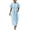 Blue, variant on Woman Cotton Maxi Dresses Maxi Crew Neck Plus Size Womens Dress Short Sleeve with Pockets Long Casual Summer Blue S
