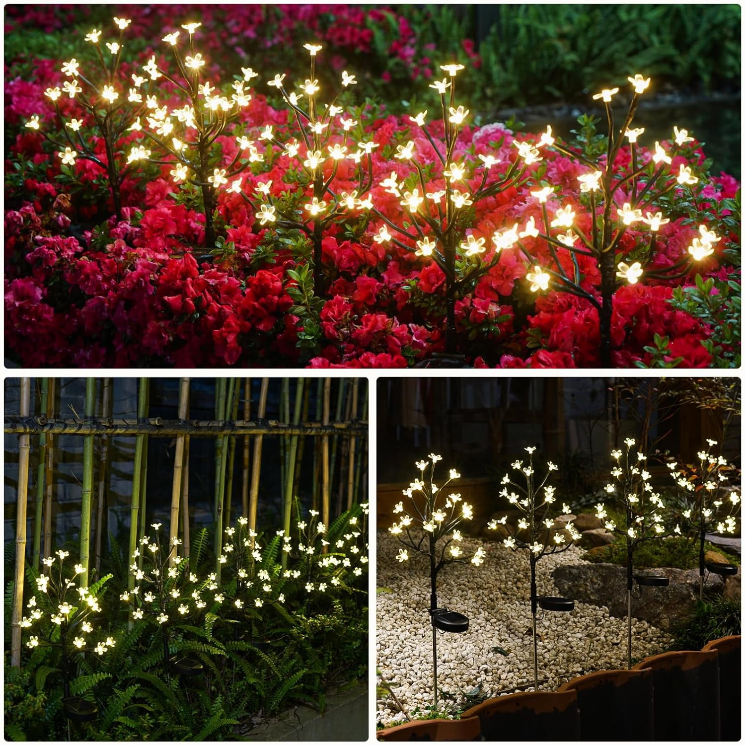 Solar Flowers Lights Garden Decor, Solar Garden Lights Outdoor Decorative,2Pack 40LED Solar Lights Outdoor Garden Waterproof for Outside Yard,Lawn,Patio,Pathway Decorations Gardening Gifts