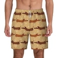 thumbnail image 2 of Picia Dachshund Dog Puppy pattern Mens Swim Trunks with Compression Liner Stretch Beach Shorts Quick Dry with Zipper Pockets No-Chafing Board Shorts-Small, 2 of 9