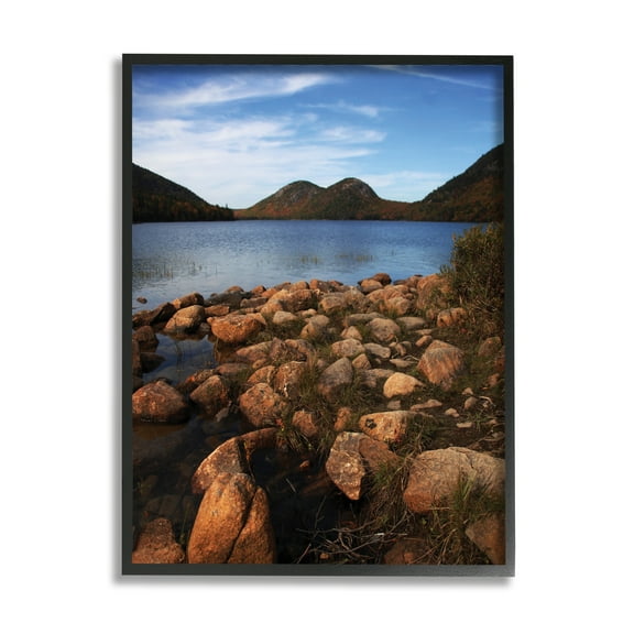 Stupell Industries Acadia Pond Photography Nature Photography Black Framed Art Print Wall Art, 11 x 14
