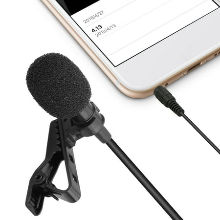 Microphone Clip On Mic - Omnidirectional Lapel Microphone for Camera, Laptop, Smartphone, iPhone - Perfect for Recording Youtube, Interview, Video Conference, Podcast, Voice (Best Iphone Recording App For Musicians)