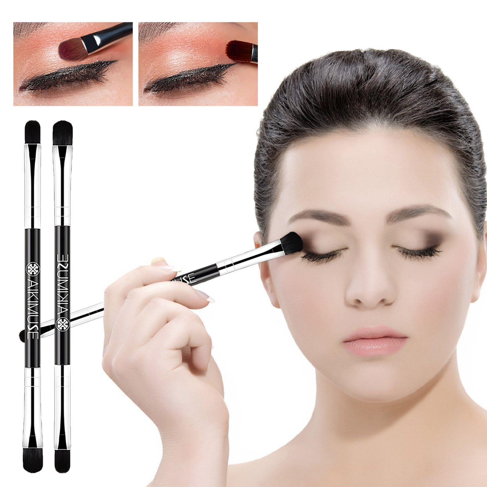 Blending Synthetic Eye Makeup Brush With Fibers For Highlighting, And