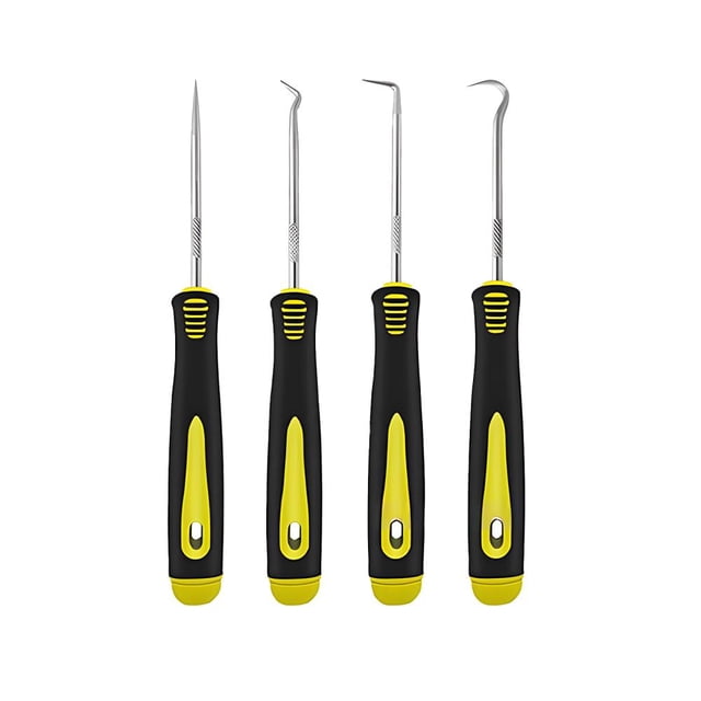 Feltree Oil Imprint Screwdriver 4-piece Set Pull Hook Screwdriver Puller Pick Tire Stone Cleaning Auto Repair Tool Multi Angle Necessary