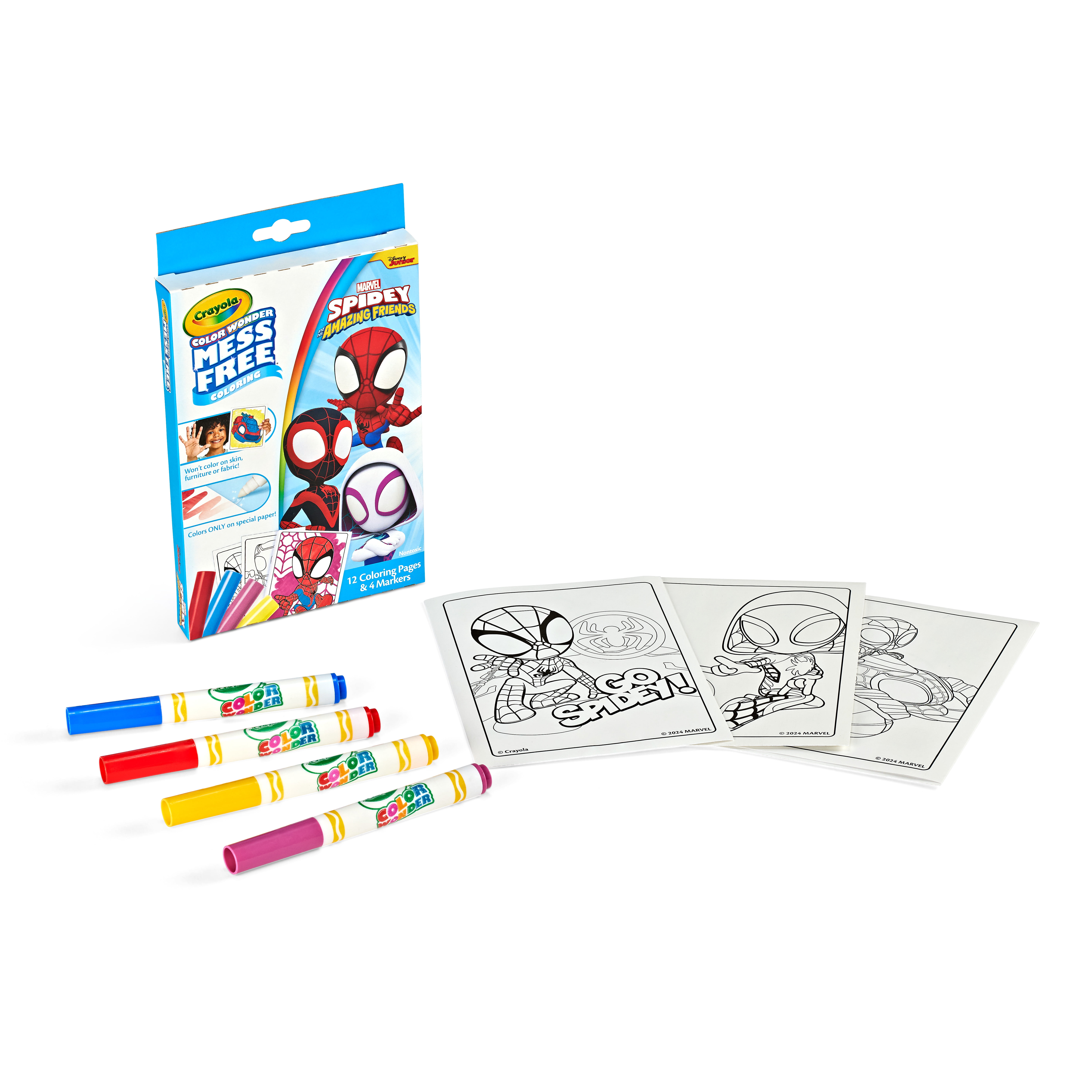 (2 pack) Crayola Color Wonder Spidey & His Amazing Friends Mini Box Set, Toddler Craft, Spiderman Gift for Kids, 3+