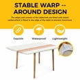 thumbnail image 4 of Orange Striped Table Cloths for 6 Foot Rectangle Tables, Abstract Modern Geometric Stripes Patio Waterproof Elastic Fitted Tablecloths, Washable Rectangular Table Cover for Camping, 4 of 8