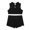 A Black, variant on iiniim Kids Girls 2-Piece Sports Outfit Athletic Dance Crop Top with Booty Shorts Workout Gymnastics Leotard