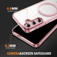 thumbnail image 4 of Magnetic for Samsung Galaxy S24+ Case, [Fit for MagSafe] [Never Yellowing] [Military Grade Rugged Durable Protection] Back Slim Clear Wireless Charging Shockproof Premium Phone Case,Pink, 4 of 7