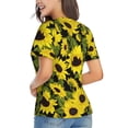 thumbnail image 2 of Goofa Sunflowers In Vintage Pattern Women's Slim-Fit Short-Sleeve V-Neck T-Shirt,Classic-Fit Short-Sleeve V-Neck T-Shirt-X-Large, 2 of 5