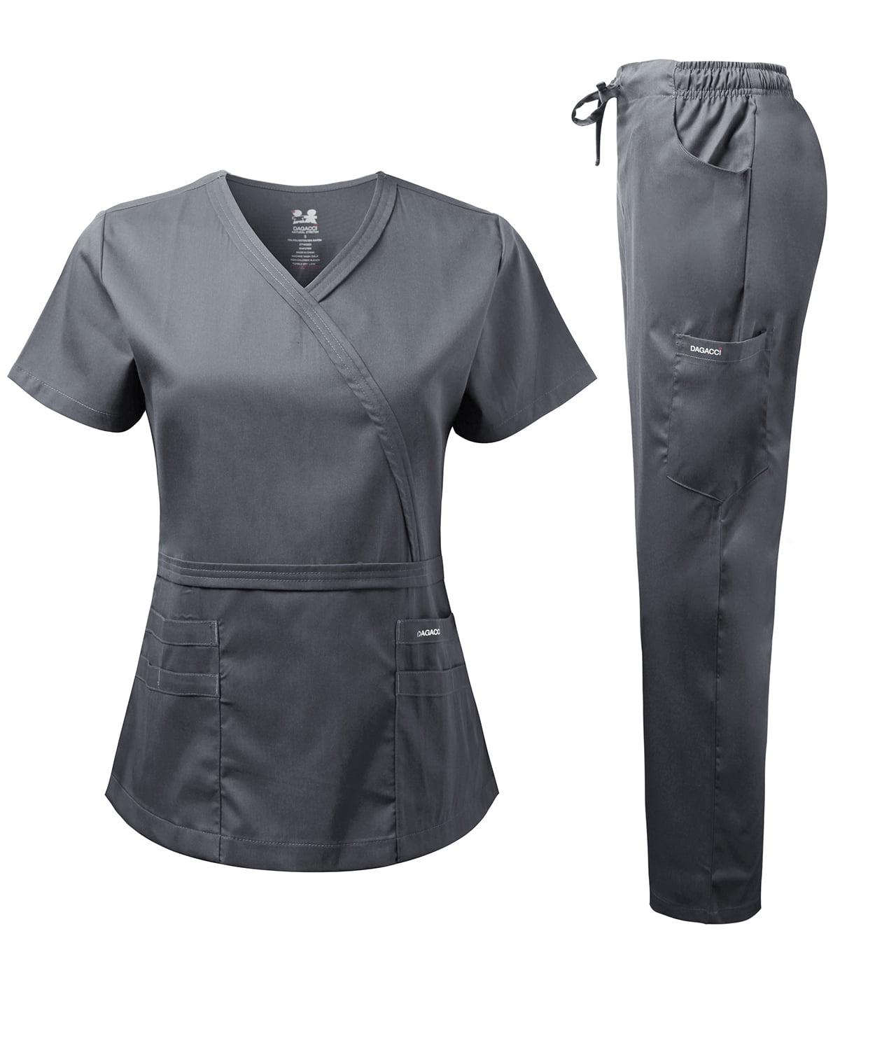Dagacci Medical Uniform Women's Scrub Set Natural Stretch YNeck Stitch
