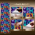 thumbnail image 3 of Retro Peel and Stick Wallpaper Leopard Bold Teal Purple Panels modern Wall Mural 23.6in x 9.8ft Self Adhesive Removable Wall Paper Renter Friendly Wallpaper for Bedroom Dressing Room Salon, 3 of 8