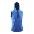 thumbnail image 3 of Chiccall Men's Summer Tops Athletic Gym Sleeveless Mesh Hoodie with Drawstring & Big Pocket Quick Dry Lightweight Breathable Activewear, 3 of 7