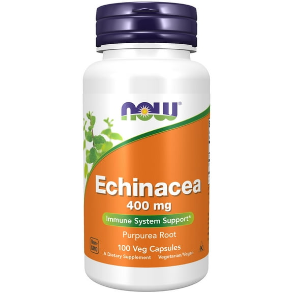 NOW Supplements, Echinacea (Purpurea Root) 400 mg, Immune System Support*, 100 Veg Capsules