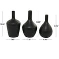 thumbnail image 3 of DecMode 14", 13", 12"H Black Glass Vase, Set of 3, 3 of 7