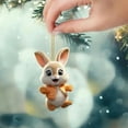thumbnail image 3 of Bunny Christmas Ornaments Christmas Tree Ornaments Little Rabbit Pattern 2D Flat Acrylic Decorative Pendant Interior Rearview Mirror Hanging Ornament, 3 of 8